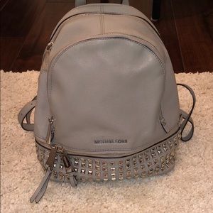Michael Kors grey zip backpack